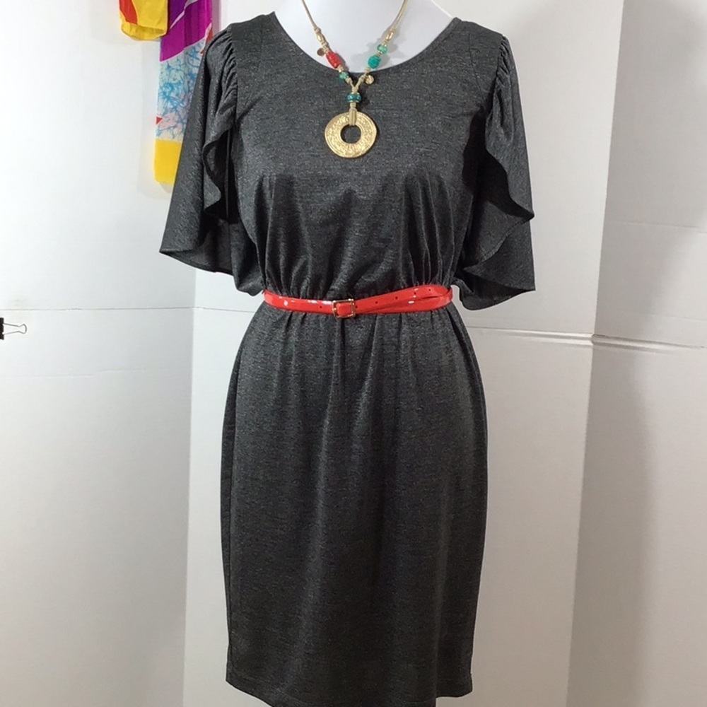 London Times gray batwing dress